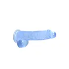 Reālistisks dildo ar sēkliniekiem un piesūcekni – 15 cm (6″) – Zils — Foto 3