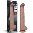 LoveToy – двухслойный гнущийся силиконовый дилдо XXL – реалистичный фаллоимитатор на присоске – телесный – 36,8 см (14,5'') — Фото 19