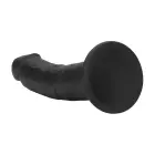 Divu blīvumu silikona izliekts reālistisks dildo ar piesūcekni – melns – 18,5 cm — Foto 5