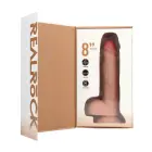 Vibruojantis ir besisukantis tiesus realistiškas dildo su sėklidėmis – 20.5 cm (8″) – kūno spalva — Nuotrauka 3