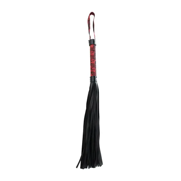 Fetish Fantasy Faux Leather Flogger – Red & Black