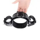 Leather Neck and Hand Restraints – Black — Photo 5