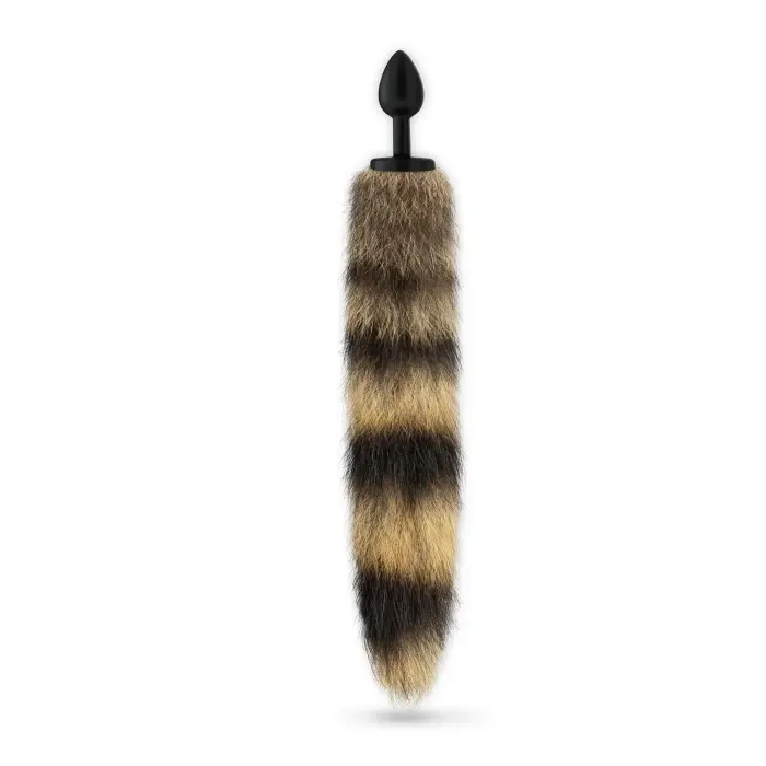 FOXY DELIGHT Силиконовый анальный плаг с хвостом – 6 см – Черный