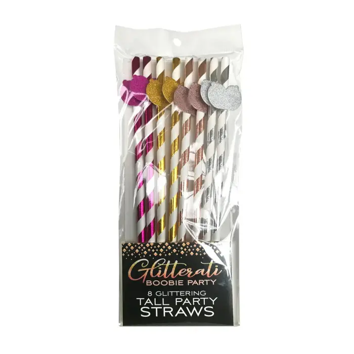 Glitterati - Boobie Tall Party Straws Фото num