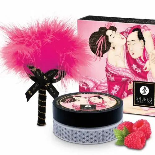 Shunga Sweet Snow пудра для тела с пёрышком – малина – 75 г