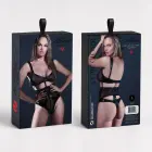 Come Closer - Sheer and Latex Look Vinyl Teddy - L - Black — Foto 2