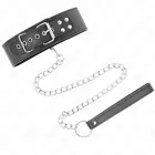 KINK Basic Model Collar with Leash 65cm – Adjustable Black Leather Set — Photo 4