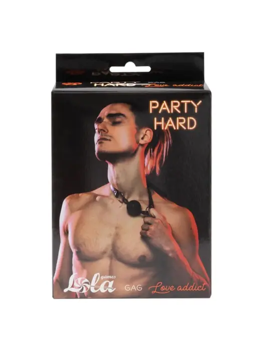 Lola Games Party Hard Love Addict bumbiņas knevelis – melns