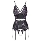 Cottelli Lingerie korsetes komplekts ar regulējamām lencītēm – violets/melns – S — Foto 7