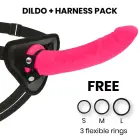 DELTACLUB Silicone Intimate System strap-on rinkinys – 23 cm (9″) – rožinis — Nuotrauka 1