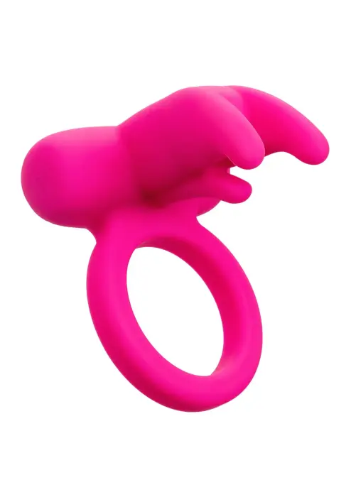 Triple Clit Flicker Recharge Vibrating Cock Ring – Pink