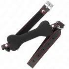 KINK Black Bone Silicone Gag 12 cm – Adjustable Vegan Leather Strap — Photo 2