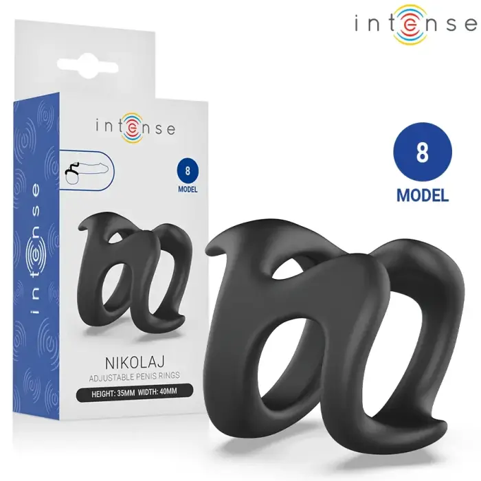 INTENSE Nikolaj reguliuojamas žiedas Model 8 – U formos, lankstus, juodas