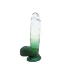 Kiotos Cox krāsains dildo ar piesūcekni – 18.5 cm (7.3″) – caurspīdīgi zaļš — Foto 3