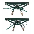 Indica Laced Up Garters – Emerald – S/M — Photo 1