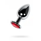 TOYFA Metāla anālais spraudnis ar sarkanu dārgakmeni – 10 cm (4″) — Foto 2
