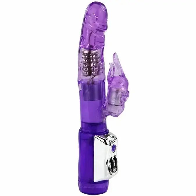 BAILE Super Sex вращающийся кролик-вибратор двойного действия – 23 см (9″) – розовый