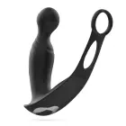 Flamma - Vibrating Prostate Massager with Ball Strap and Cockring – 16 cm – Black — Photo 7