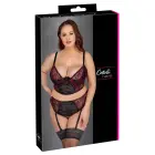 Cottelli CURVES Longline Bra and Suspender Thong Set – Black/Red – 90C/XL — Photo 1