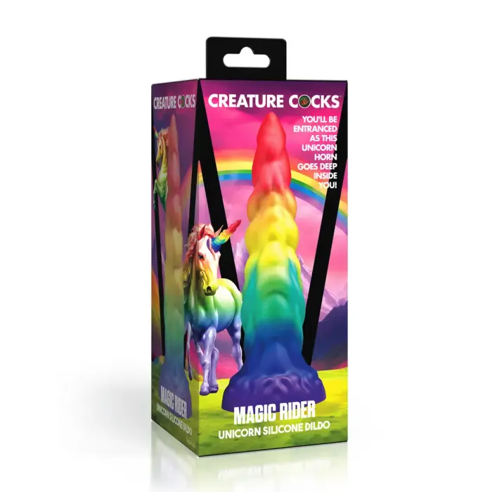 Magic Rider - Unicorn Silicone Dildo – 17 cm (6.8″) – Rainbow