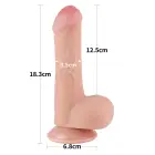 LoveToy Sliding Skin Dual Layer Dong – reālistisks dildo – TPE – miesas krāsa – 17,8 cm — Foto 3