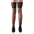 Cottelli Collection Wide Lace Hold-Up Stockings Black 3 – Elegant Microfiber — Photo 2