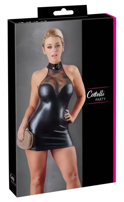 Cottelli Collection платья из вети-лука и кружева – чёрное – L