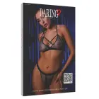 Daring Velvet Spark – бюстгальтер из сетки со стразами и трусики с открытым швом – чёрный – размер L/XL — Фото 5