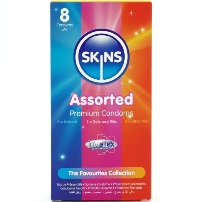 Skins Premium Assorted Latex Condoms – 8 pcs