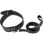 Kinky collar black  collar with leash  adjustable Foto 1