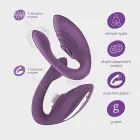 Pleasuriser uzlādējams C-formas pāru vibrators ar tālvadību – violets — Foto 6