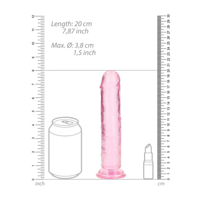Reālistisks caurspīdīgs dildo ar piesūcekni – 20 cm (7.9″) Foto 5