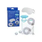 Pleasure Kits Honeymoon Collection – набор для пар с вибропулей, кольцом, маской, наручниками, кубиками – белый — Фото 9