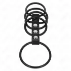 KINK Silicone Ring System 5-Piece Set 3.8-4.8 cm with Leather Connector – Black — Photo 4