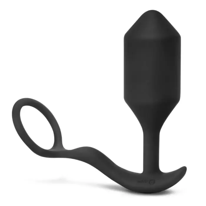b-Vibe Snug & Tug XL вибрирующее силиконовое кольцо и анальная пробка с утяжелением – XL