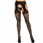Leg Avenue Lace Suspender Stockings – Black – One Size — Photo 1