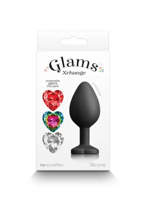 Glams Xchange Sirds vidējs dildo – M – Melns Foto 3