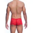 MOB Eroticwear Rose Lace Boy Shorts – Red – S/M — Photo 5