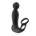 Flamma - Vibrating Prostate Massager with Ball Strap and Cockring – 16 cm – Black — Photo 4