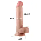 LoveToy Sliding-Skin Dildo – realistiškas dildo – TPE – kūno spalvos – 20,3 cm — Nuotrauka 3