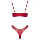 Cottelli LINGERIE wet look krūštura un stringu komplekts – sarkans – 75B/S — Foto 7