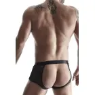 Men's Wetlook and Mesh Open Back Shorts – Black – XXL — Photo 2