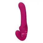 Ai Be dirželių Strap-On Vibratorius su Dviguba Vibracija ir Oro Pulso Klitorio Stimuliatoriumi – Rožinis — Nuotrauka 9