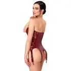 Noir Handmade – strapless basque with flock powernet and 6 suspenders – burgundy – M — Photo 7