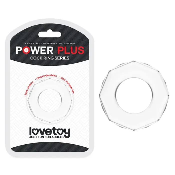 POWER PLUS – cock ring – soft TPE – clear
