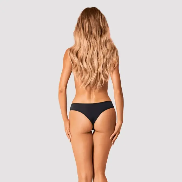 OBS Bella Rou biksītes ar ziedu tilla un rotas detaļu – melnas – XL/2XL Foto 2