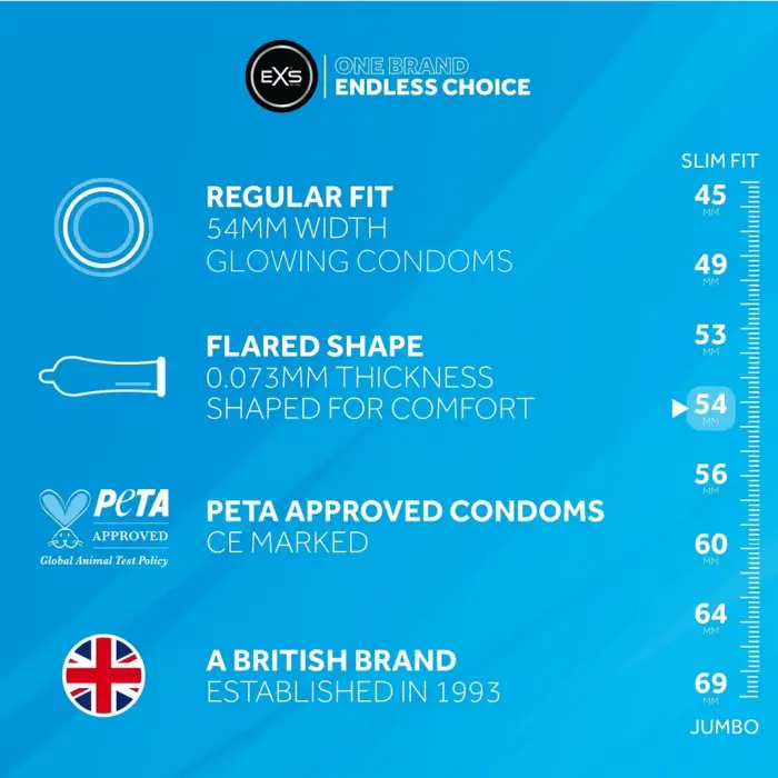 EXS Glow in the Dark prezervatīvi – 3 gab. Foto 2