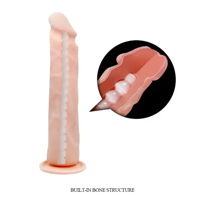BAILE reālistisks dildo ar piesūcekni – 24 cm (9.4″) – miesas krāsa Foto 3
