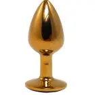 Zelta anālais spraudnis ar baltu dimantu – 7 cm (2.75″) – Daudzkrāsains — Foto 2