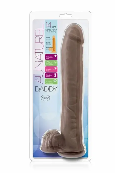 Blush Au Naturel Daddy 14" – фаллоимитатор Sensa Feel двойной плотности на присоске – телесный – 35,6 см